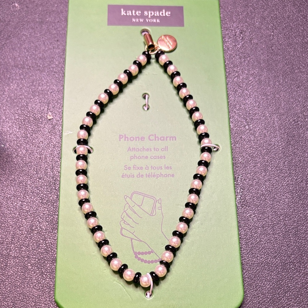 Kate Spade Black and Cream Beaded Charm